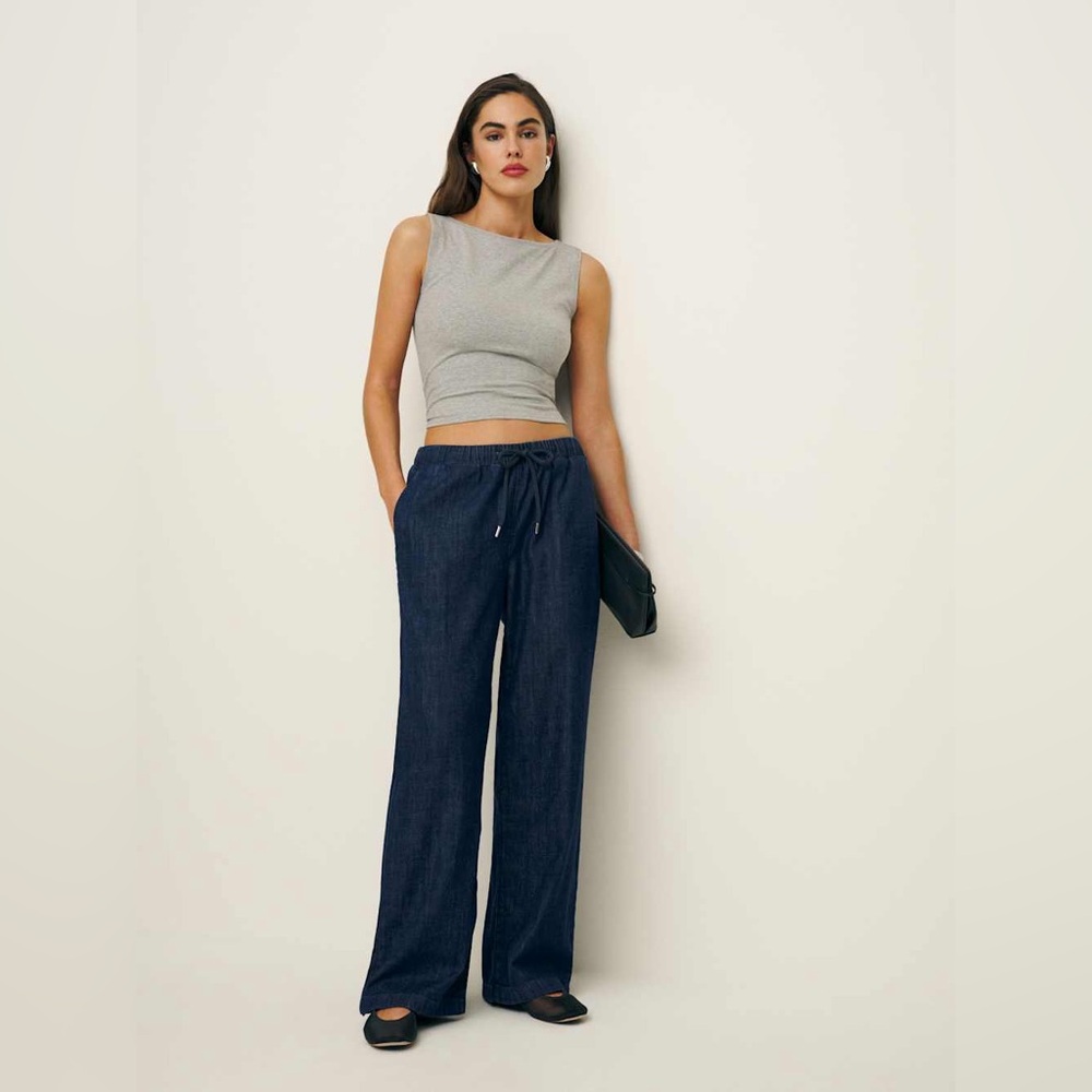 Reformation Inaya Denim Pants Blue - Size S
